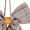 19" Black & White Plaid Two Loop Christmas Bow Decoration